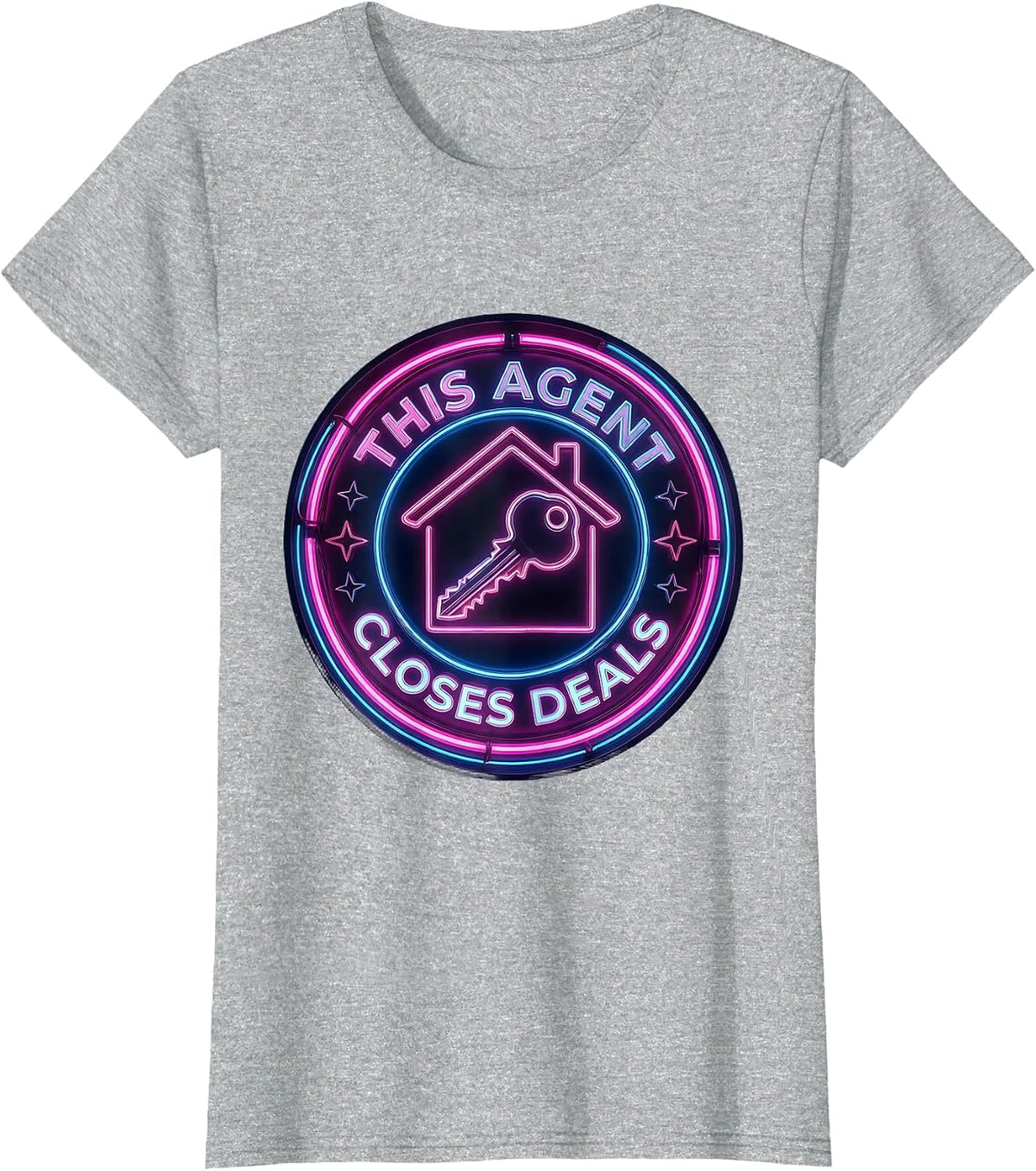 This Agent Closes Deals Bold Real Estate Badge T-Shirt - Heather Grey