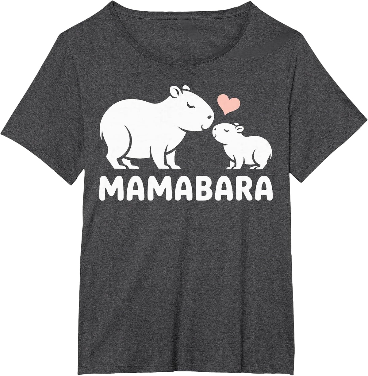 Mamabara Capybara Mother T-Shirt - Dark Heather Grey
