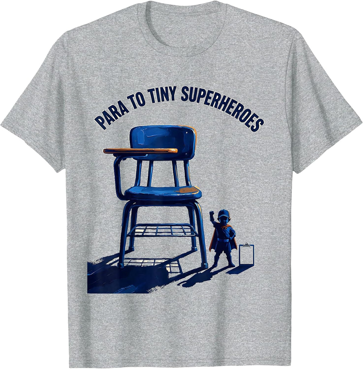 Men's Para To Tiny Superheroes Funny Teacher Superhero Identity T-Shirt - Heather Grey