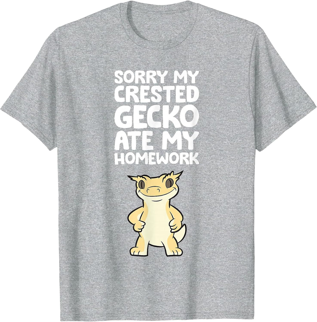Crested Gecko Pet Sorry My Crested Gecko Ate My Homework T-Shirt - Heather Grey