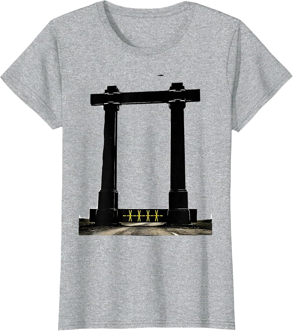 Ambulation Bar Stencil Physical Therapy Rehab Team T-Shirt - Heather Grey