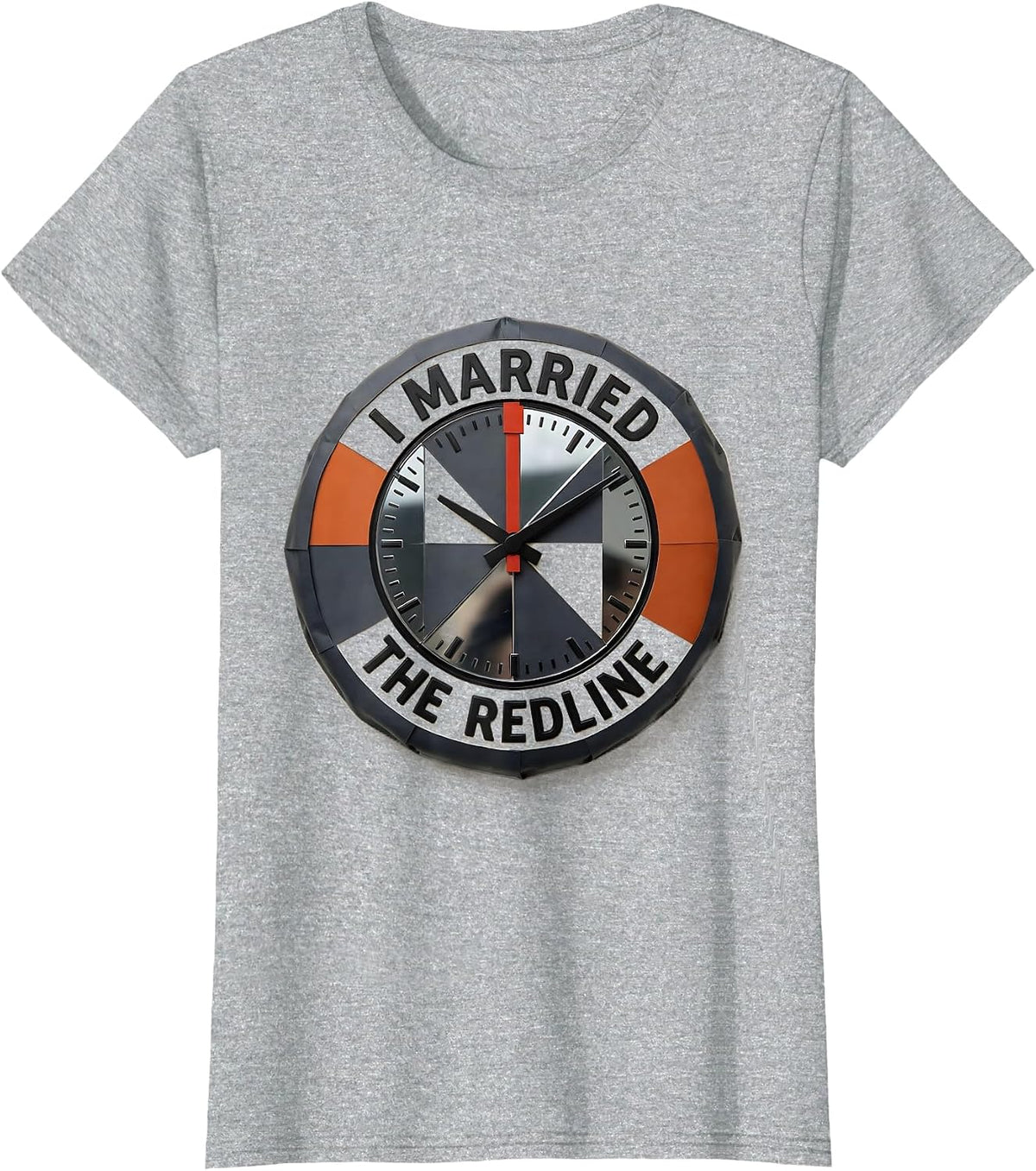 I Married The Redline Funny Car Guy Auto Mechanic T-Shirt - Heather Grey