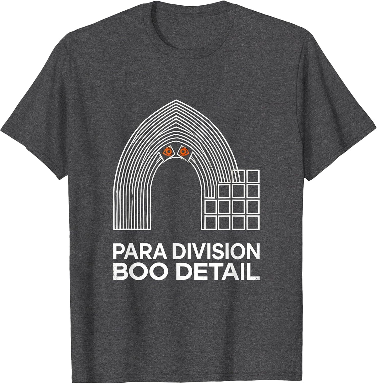 Men's Para Division Boo Detail Geometric Paraeducator Halloween T-Shirt - Dark Heather Grey