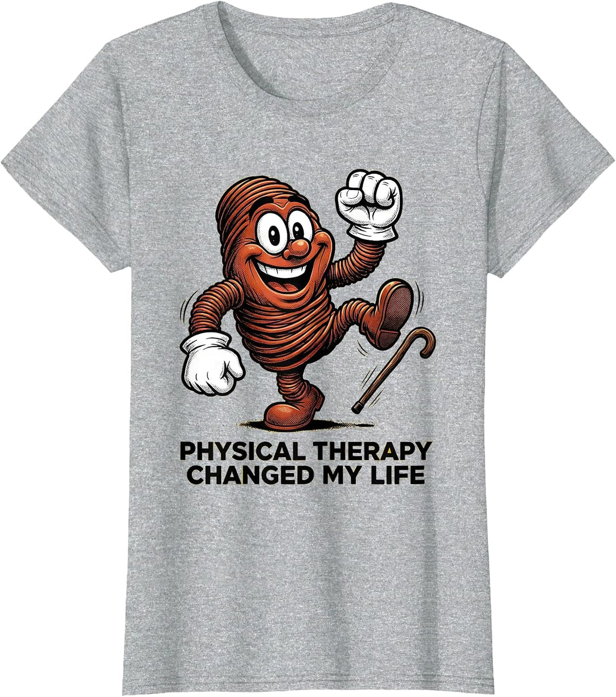 Women's Physical Therapy Changed My Life Inspirational Design T-Shirt - Heather Grey