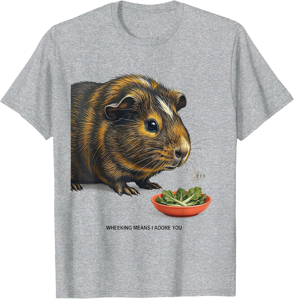 Men's Wheeking Means I Adore You Funny Guinea Pig Lover Cavy Owner T-Shirt - Heather Grey