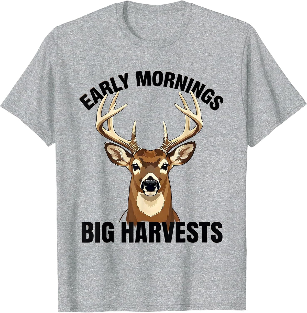Men's Early Mornings Big Harvests Farming Design T-Shirt - Heather Grey