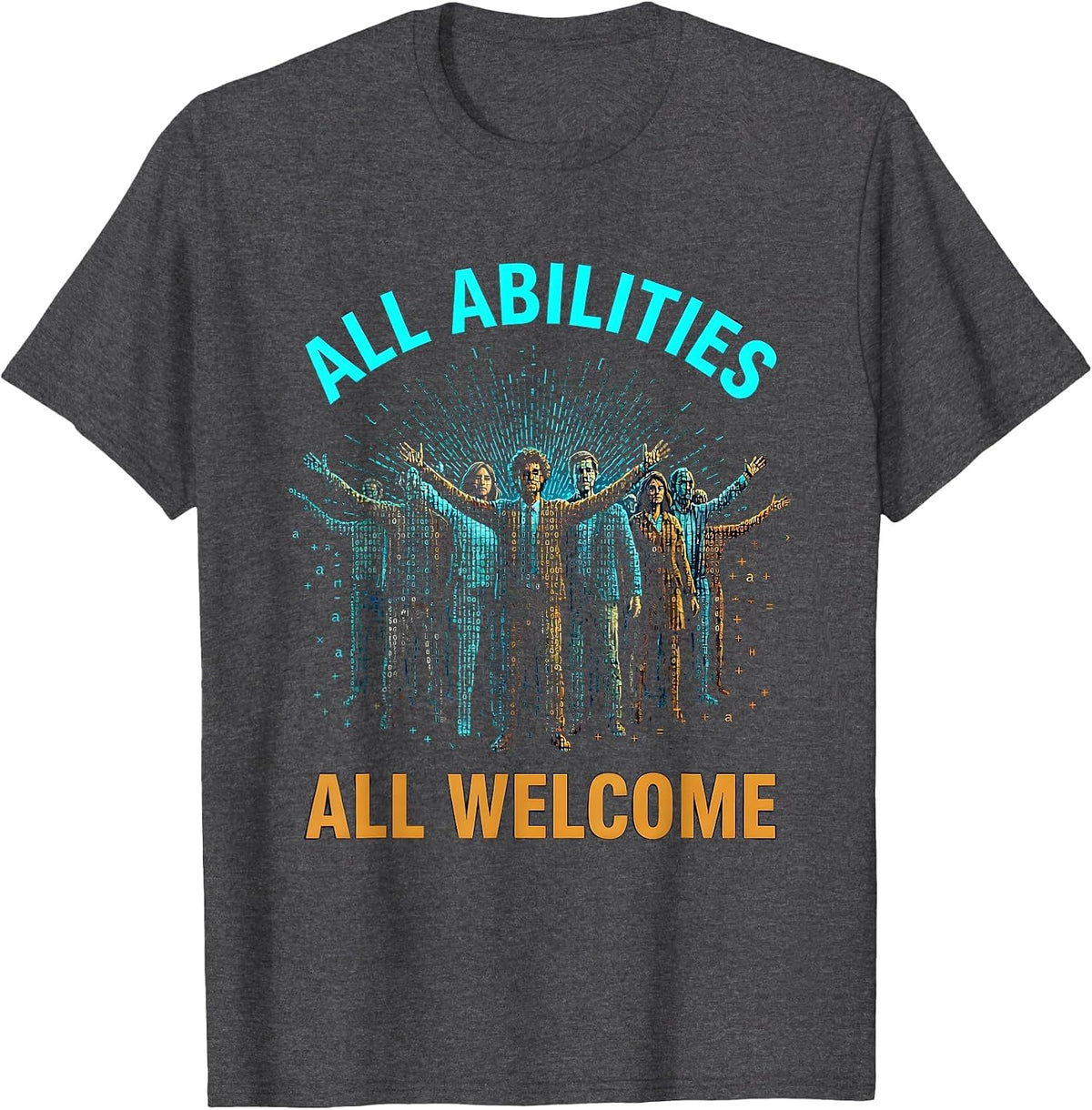 All Abilities All Welcome Special Education Design T-Shirt - Dark Heather Grey