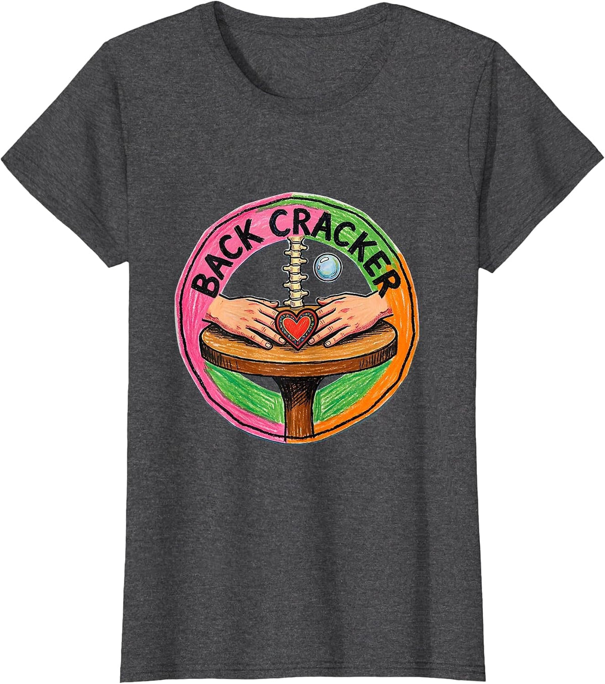 Women's Adjusting Table Chiropractic Humor Chiro Squad T-Shirt - Dark Heather Grey