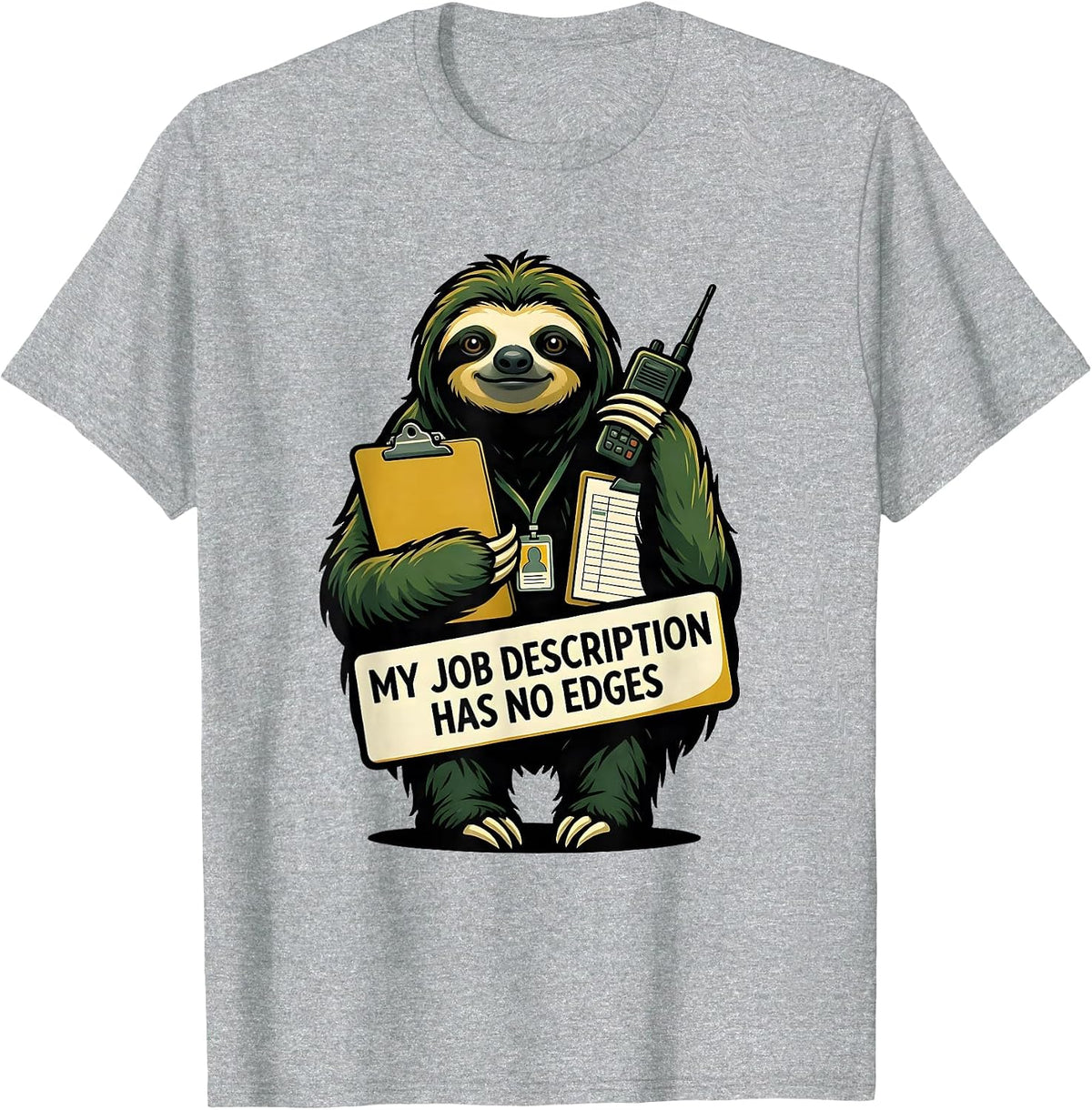 Men's My Job Description Has No Edges Funny SPED Teacher Aide Para T-Shirt - Heather Grey