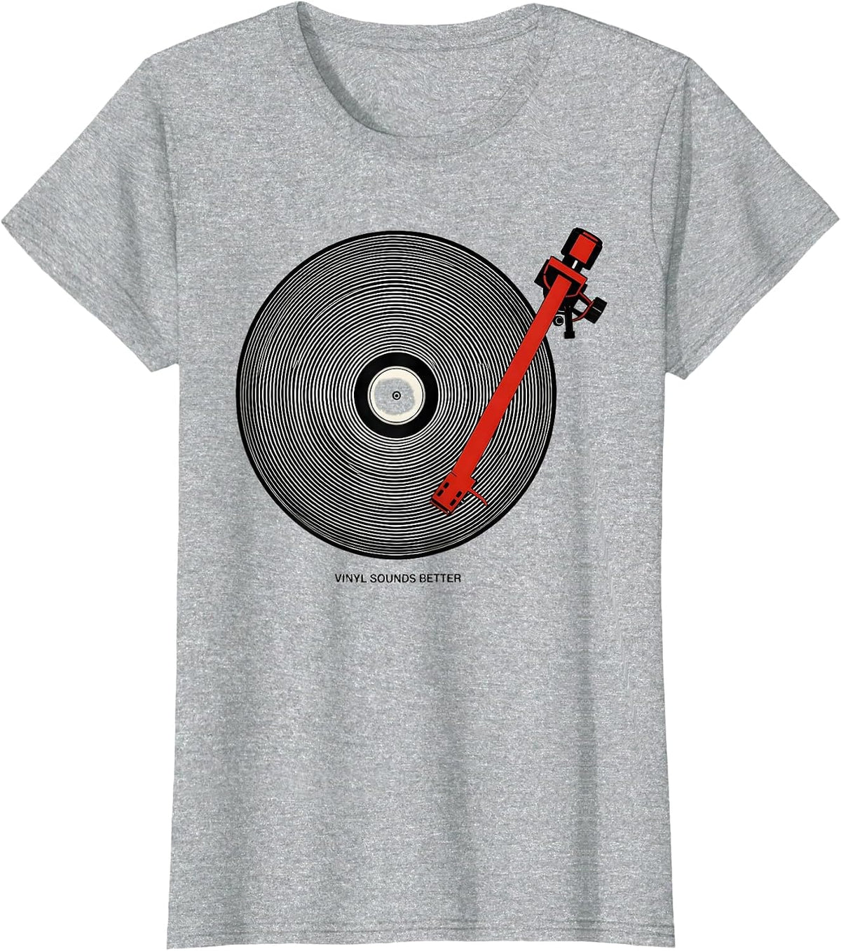Vinyl Sounds Better Op Art Moire DJ Music Lover Gift T-Shirt - Heather Grey