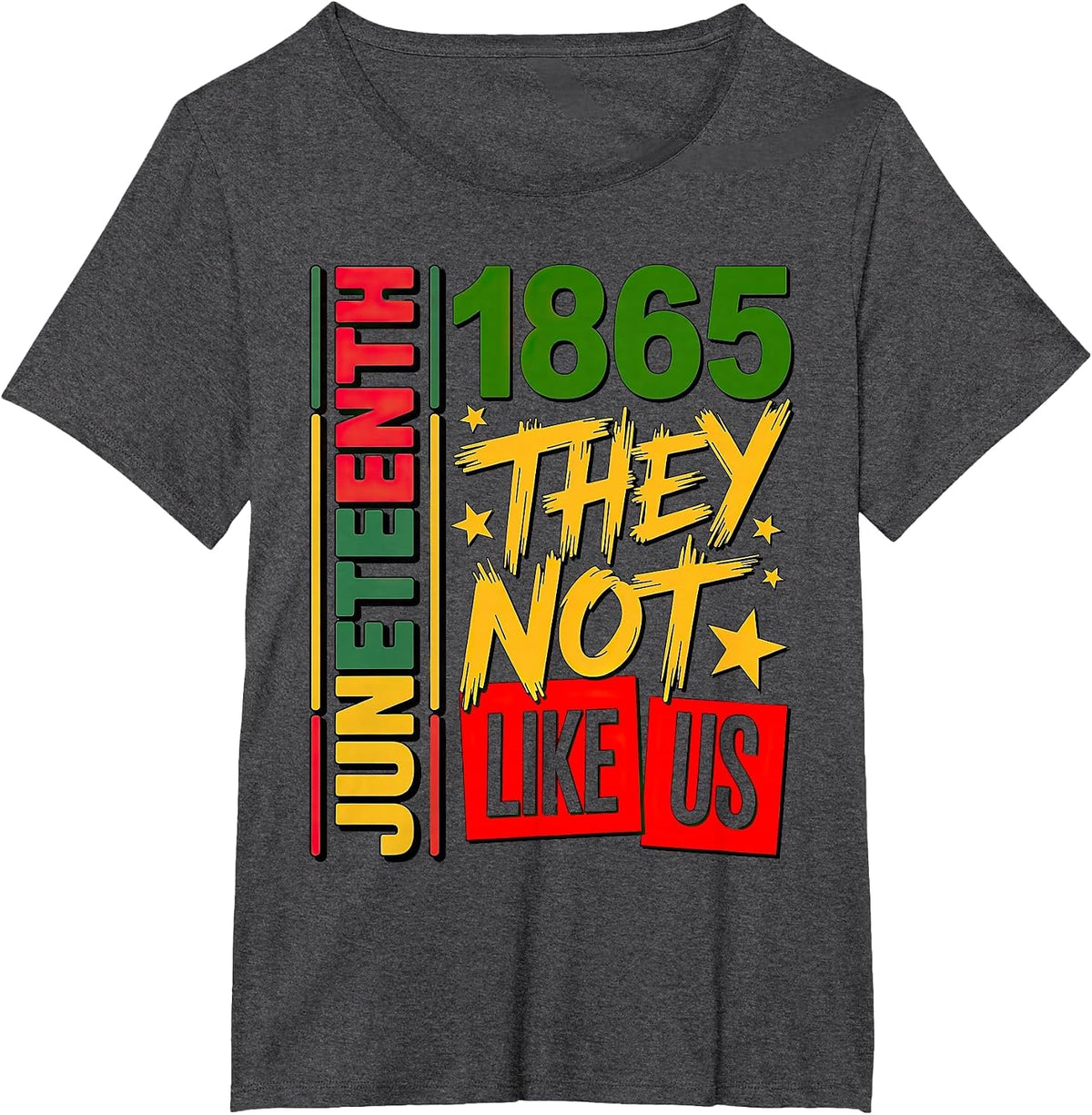 You Don't Like Us Juneteenth 1865 T-Shirt - Dark Heather Grey