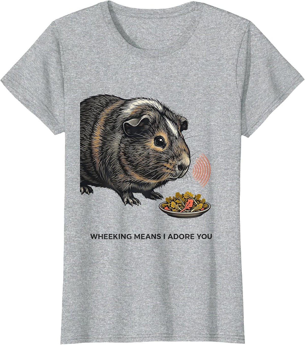 Wheeking Means I Adore You Funny Guinea Pig Lover Cavy Owner T-Shirt - Heather Grey