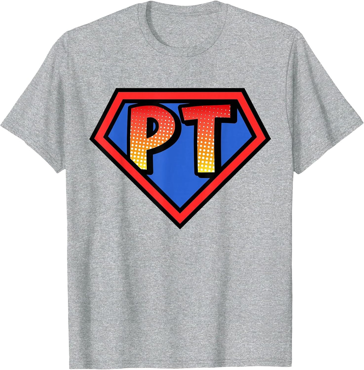 Superhero PT Physical Therapy - Halloween Costume T-Shirt - Heather Grey