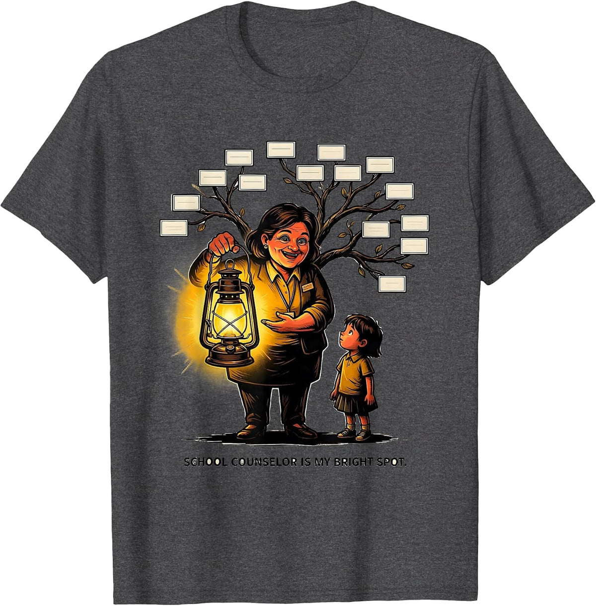 School Counselor Is My Bright Spot Funny Appreciation Gift T-Shirt - Dark Heather Grey