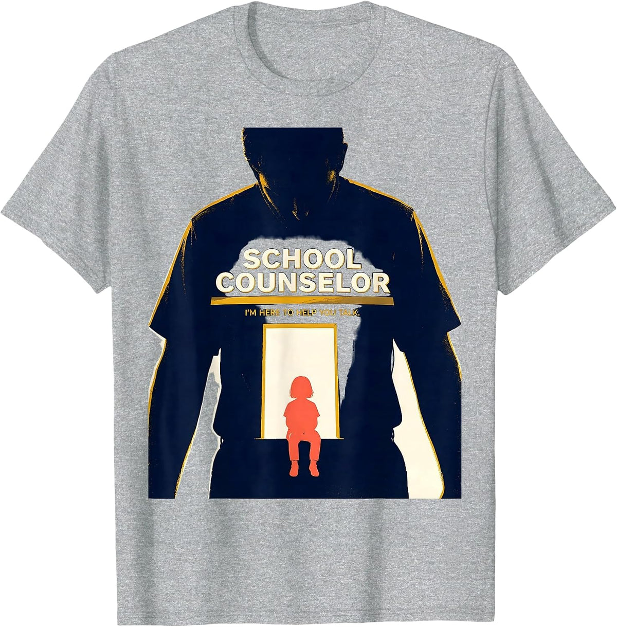 Men's School Counselor — I’m Here To Help You Talk Counselor T-Shirt - Heather Grey