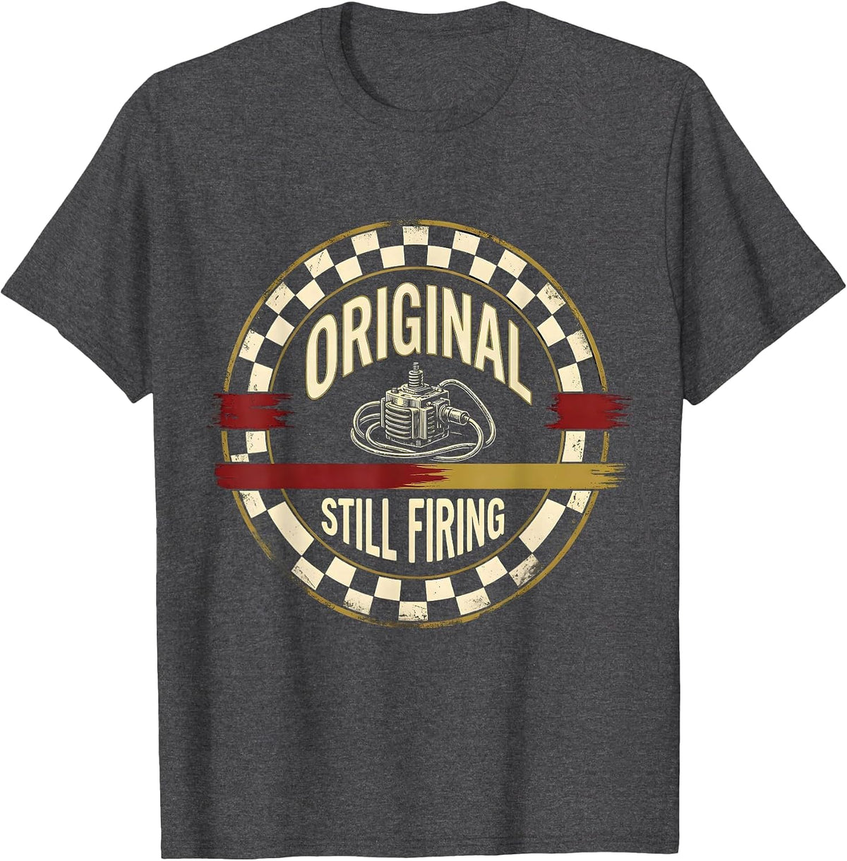 Men's Original Still Firing Vintage Retro Classic Car Racing T-Shirt - Dark Heather Grey