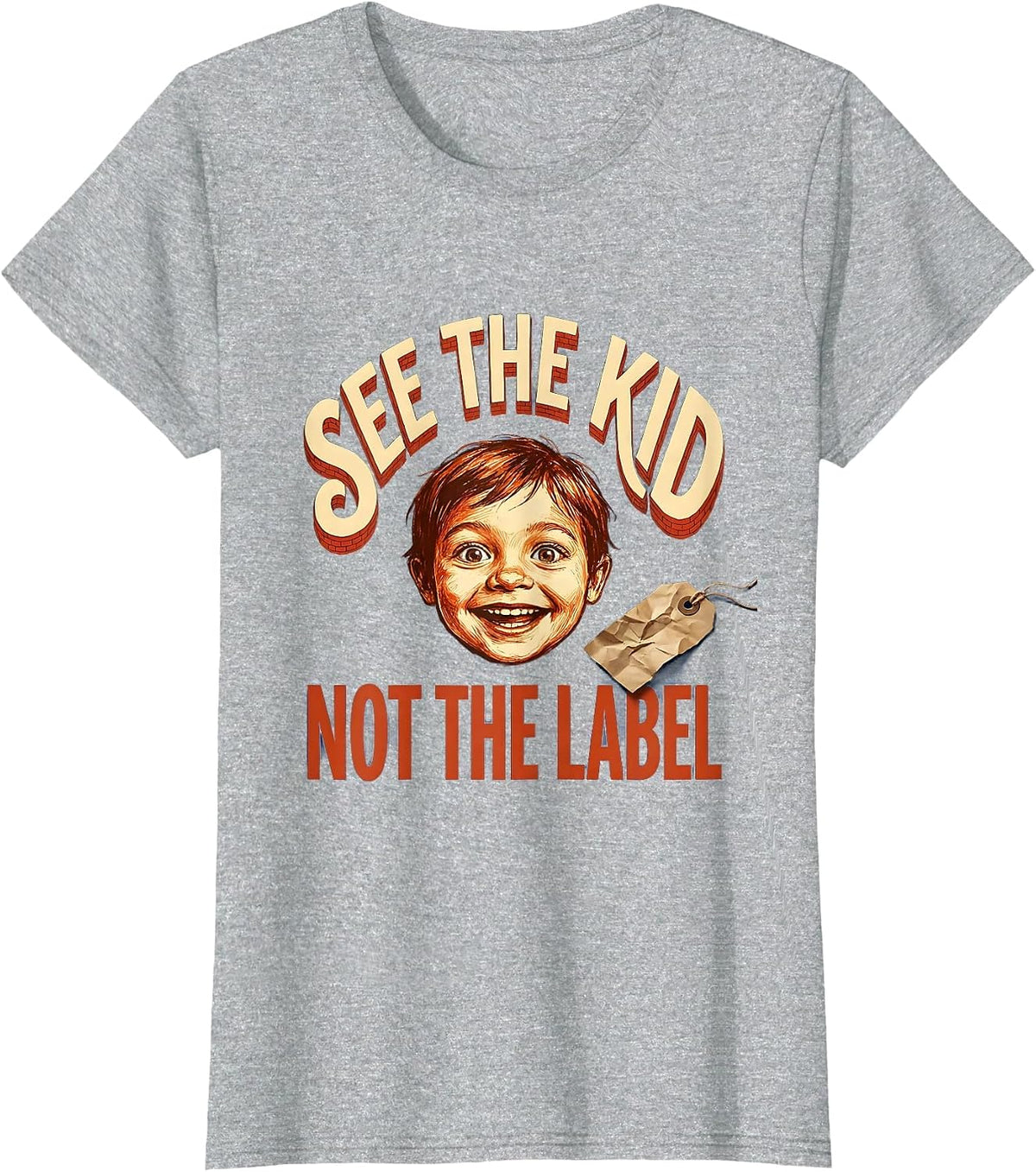 Women's See the Kid Not the Label Special Education Tee T-Shirt - Heather Grey