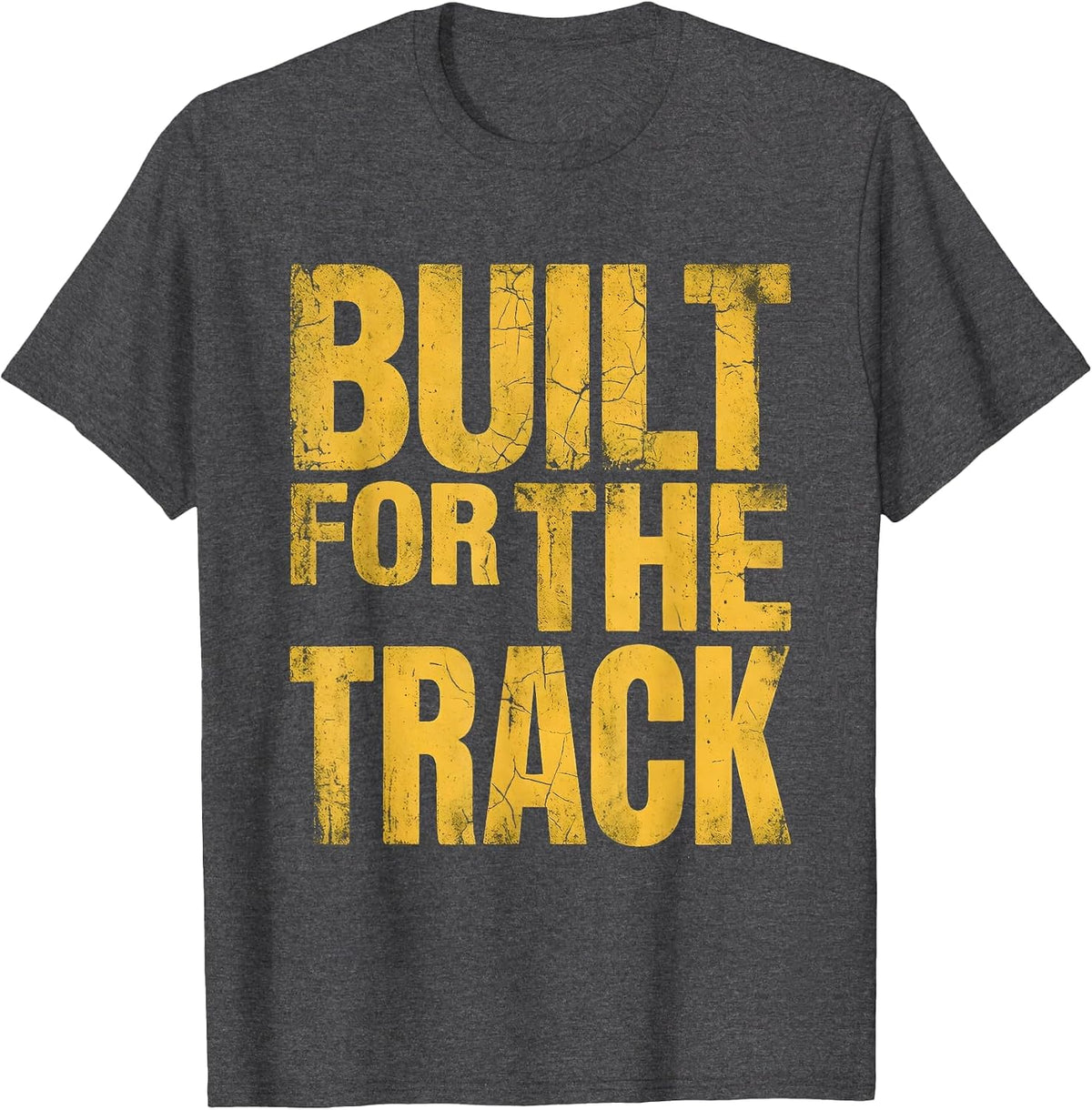 Men's Built for the Track Racing Graphic Design T-Shirt - Dark Heather Grey