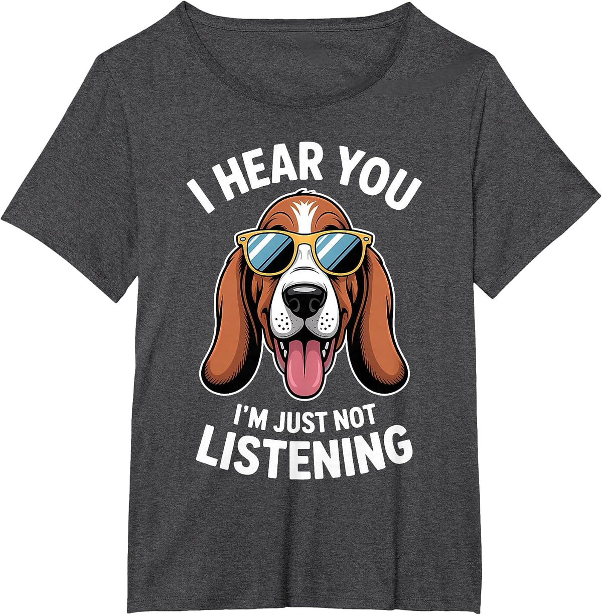Basset Hound Funny Basset Hound T-Shirt - Dark Heather Grey