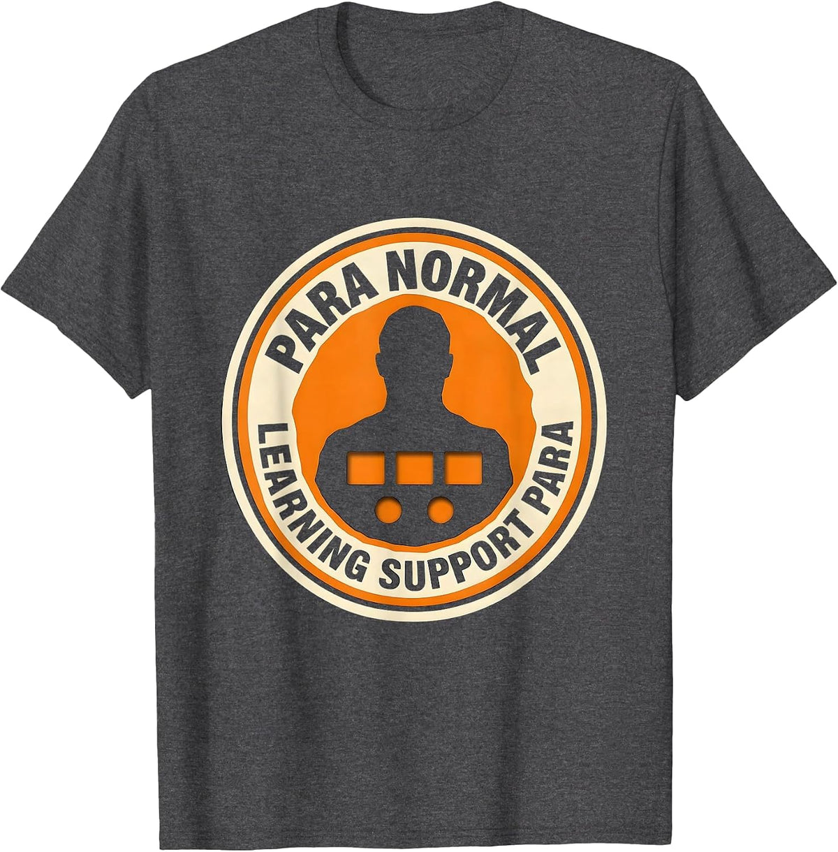 Men's Para Normal Learning Support Para Ghost Sped Teacher T-Shirt - Dark Heather Grey