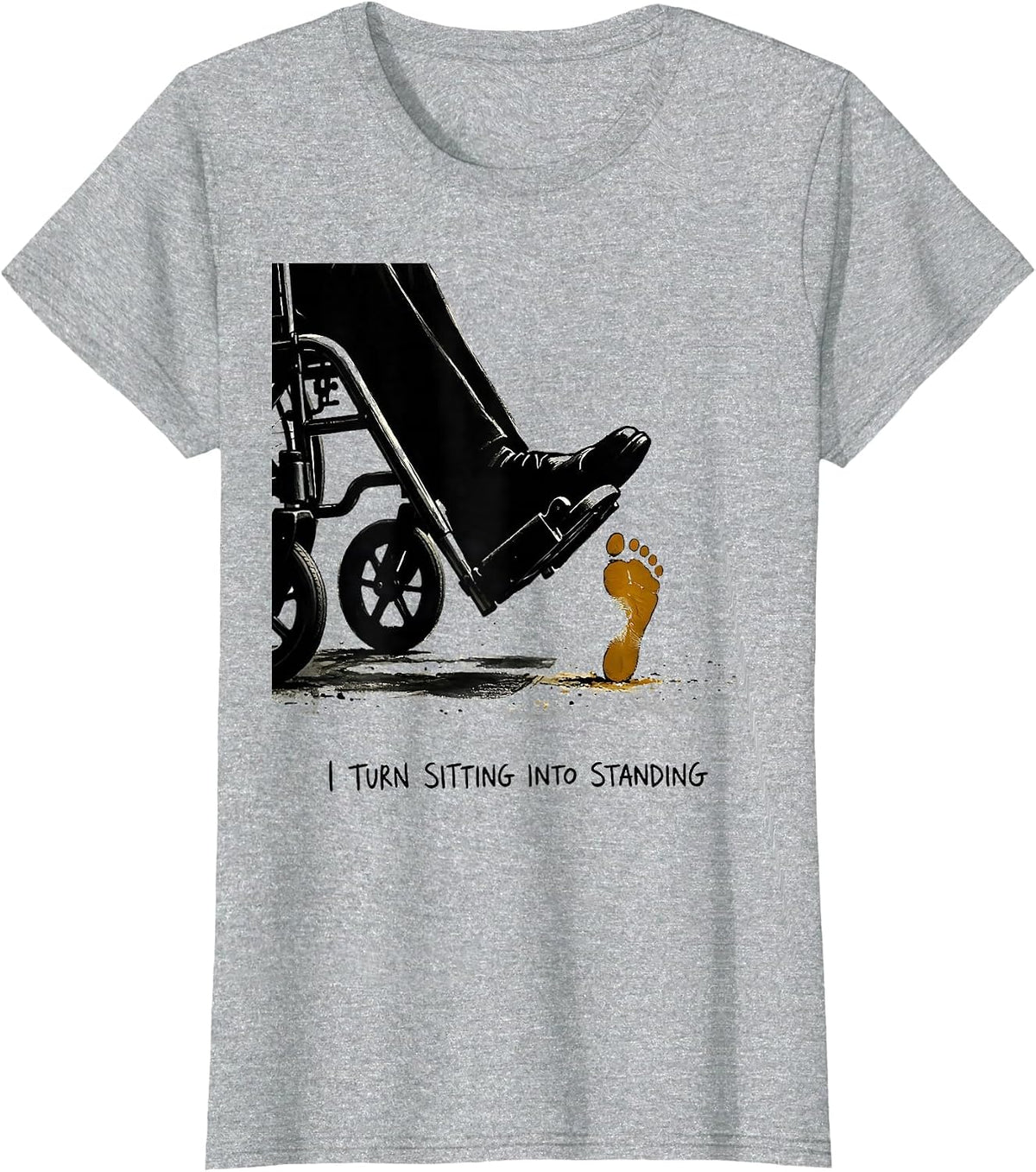 I Turn Sitting Into Standing Physical Therapy PT Humor T-Shirt - Heather Grey