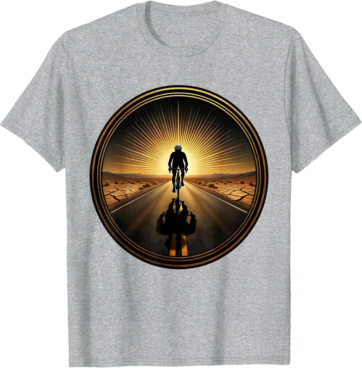 Men's Cyclist Shadow Desert Highway Graphic T-Shirt - Heather Grey