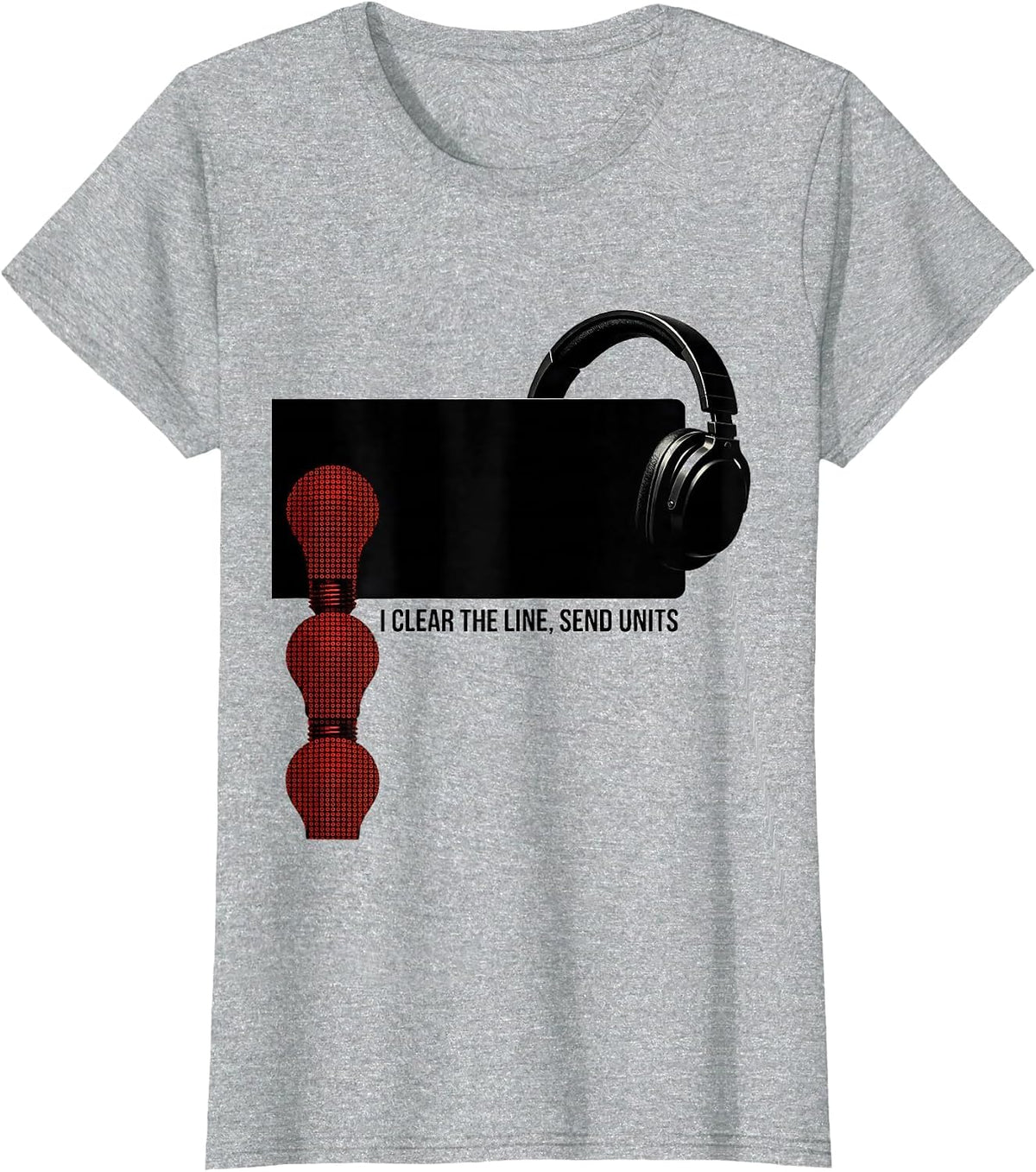 Women's I Clear The Line, Send Units Brutalist Graphic 911 T-Shirt - Heather Grey