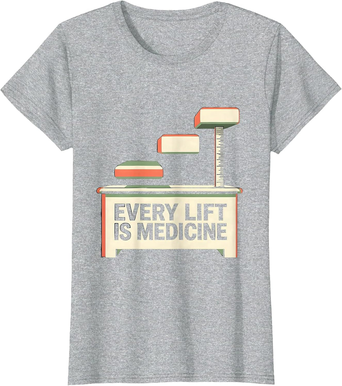 Every Lift Is Medicine Retro Physical Therapy PT Student T-Shirt - Heather Grey