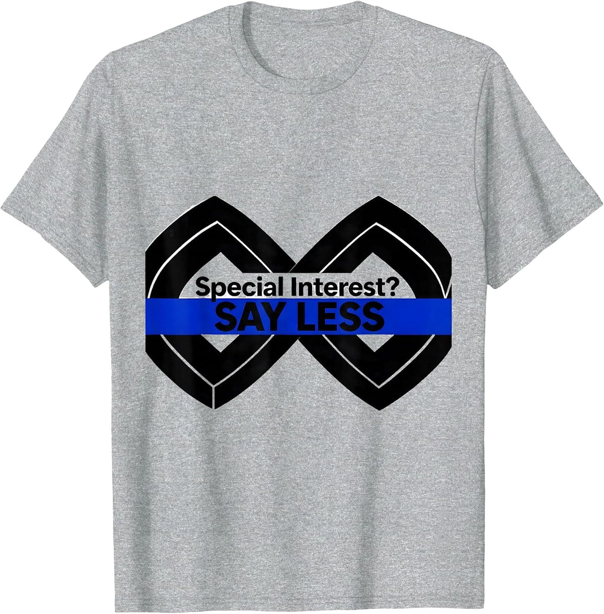 Men's Special Interest Say Less Autism Awareness Design T-Shirt - Heather Grey