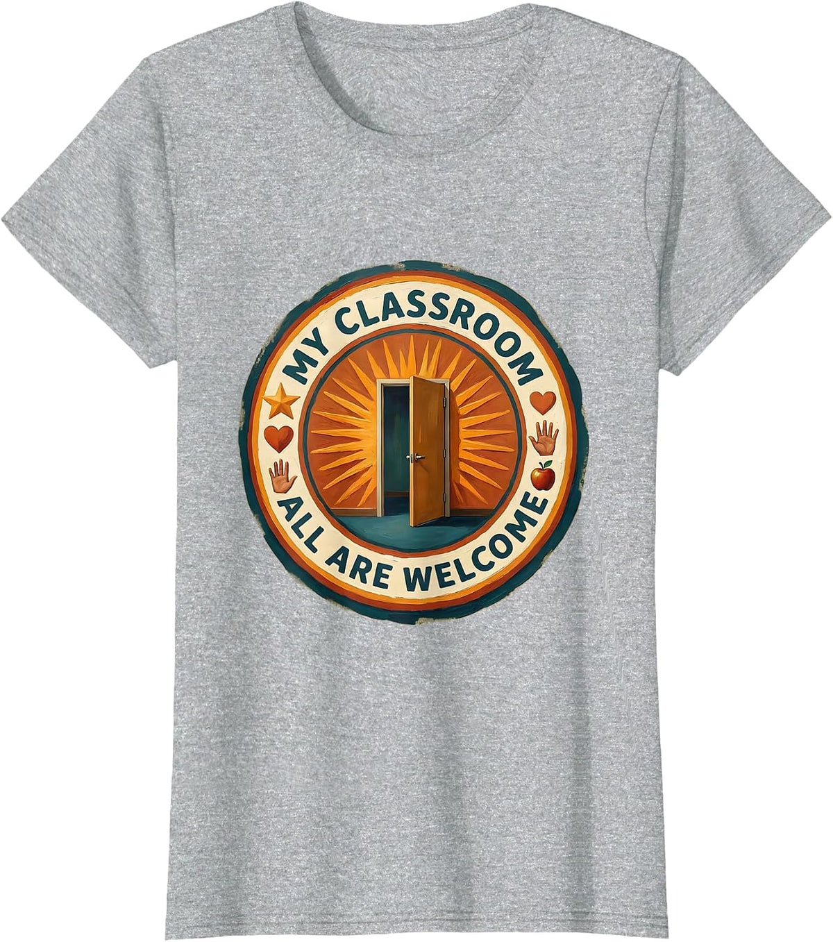Women's My Classroom All Are Welcome Special Education Tee T-Shirt - Heather Grey