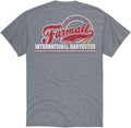 Farmall Vintage Circle Front and Back Fleece - Mens Short Sleeve Tee - Grey