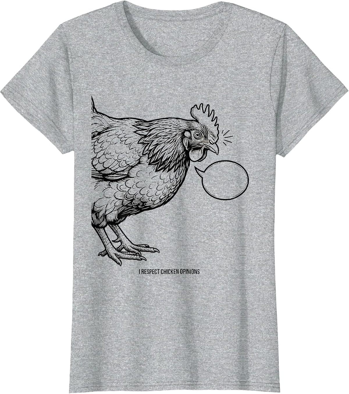 I Respect Chicken Opinions Funny Chicken Lover Gift T-Shirt - Heather Grey
