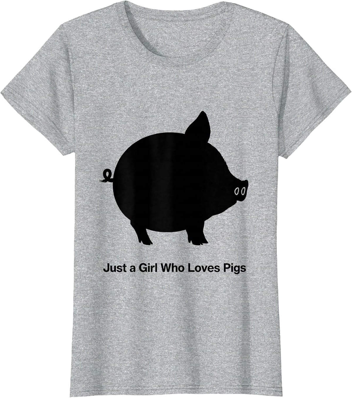 Women's Just a Girl Who Loves Pigs Funny Pig Lover Farm Animal Humor T-Shirt - Heather Grey
