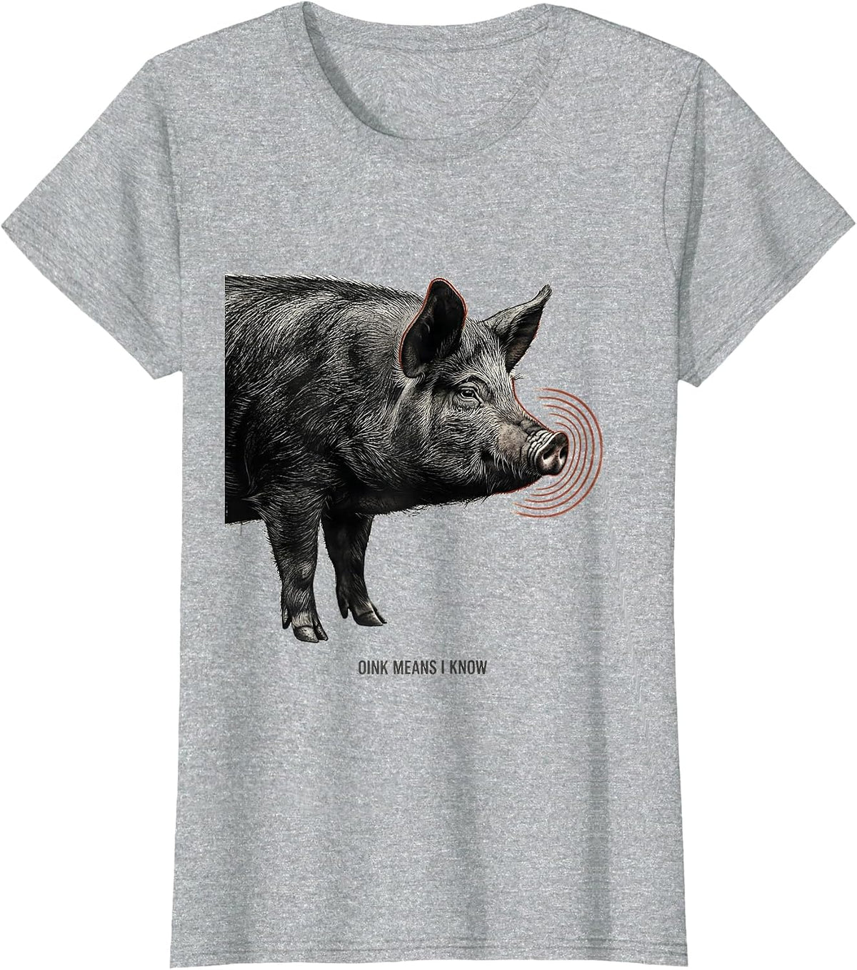 Oink Means I Know Funny Pet Pig Lover Cavy Owner Gift T-Shirt - Heather Grey