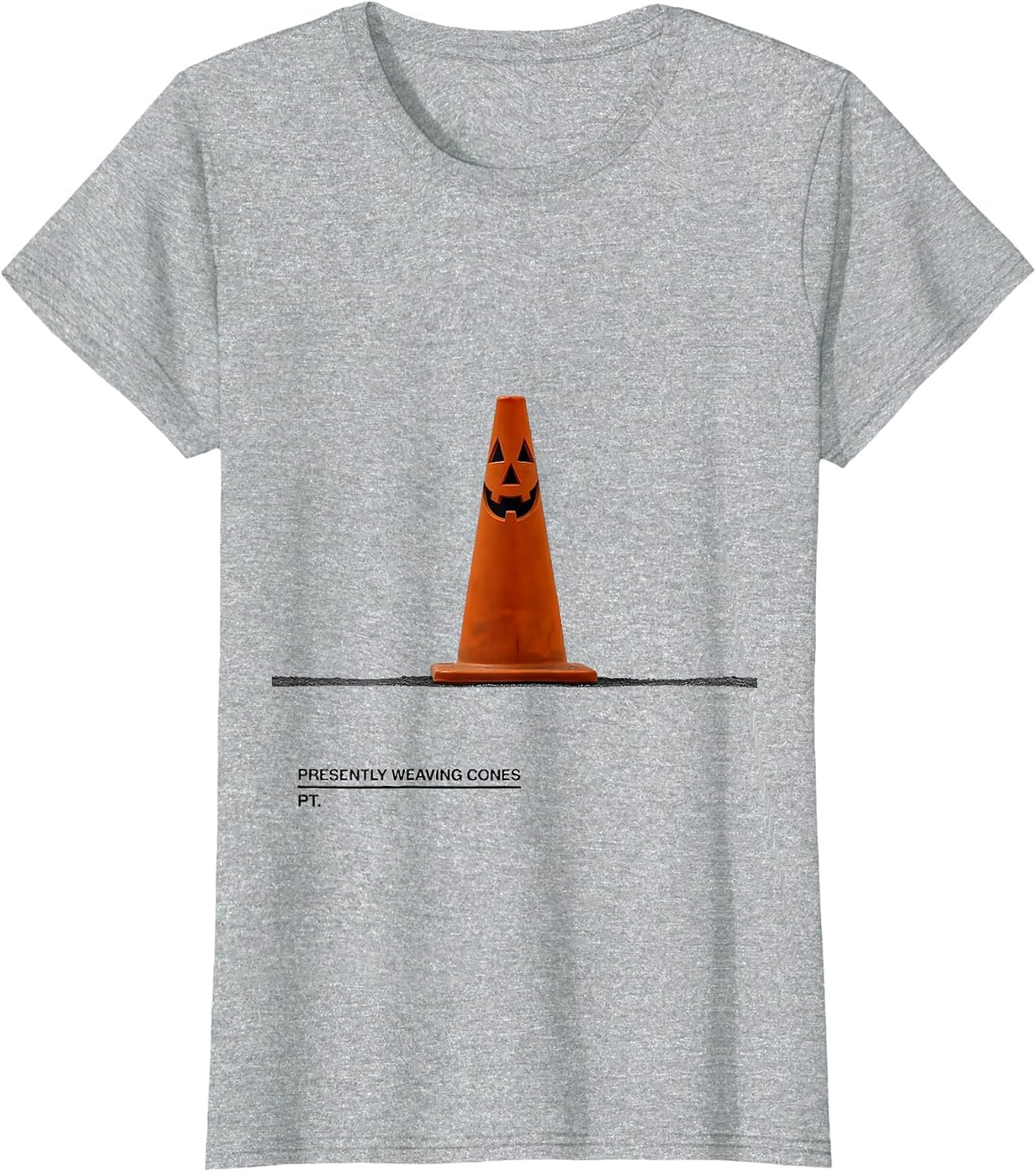 Presently Weaving Cones PT Funny Physical Therapy Halloween T-Shirt - Heather Grey