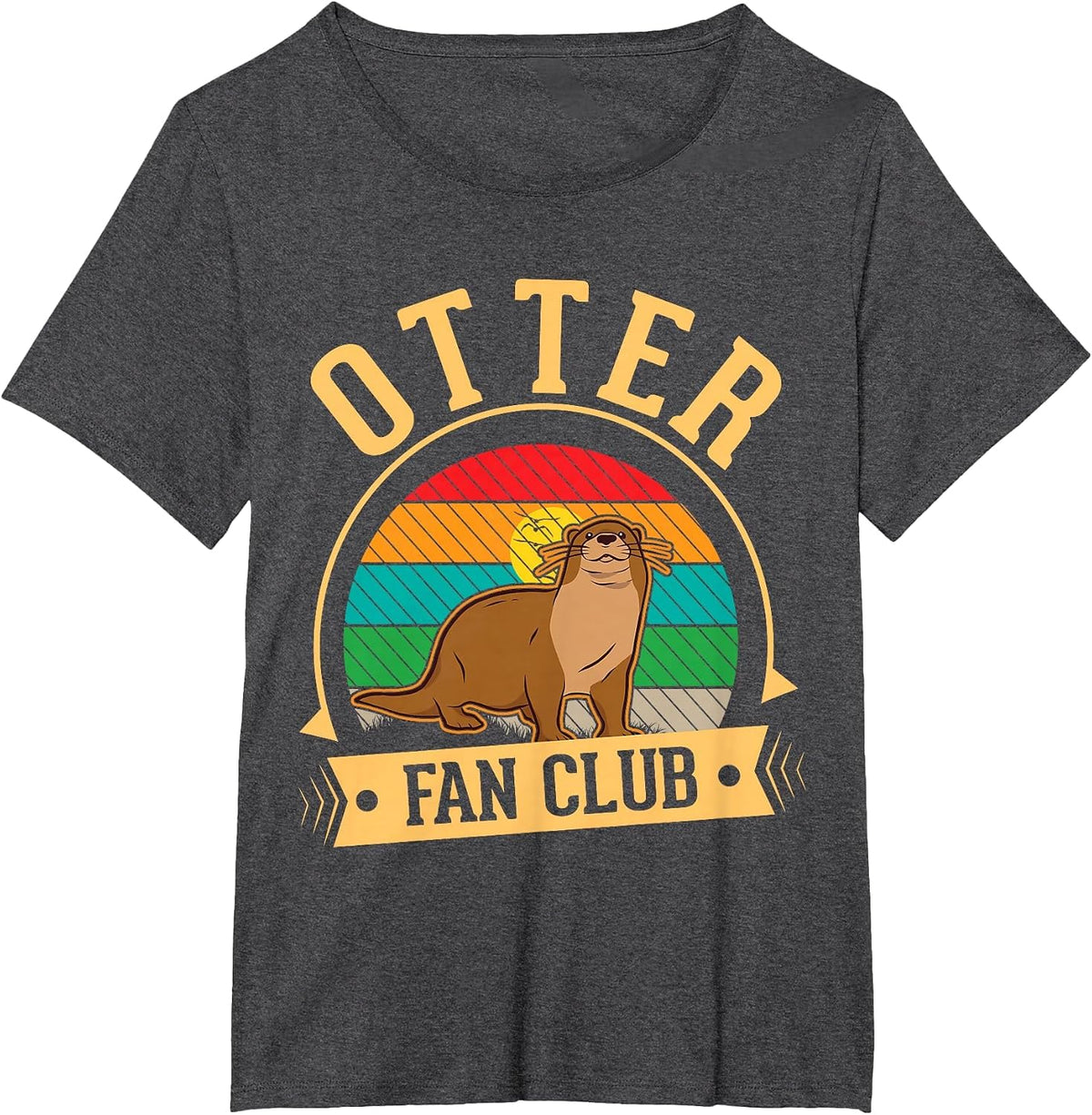 Otter Fan Club Sea Otter T-Shirt - Dark Heather Grey
