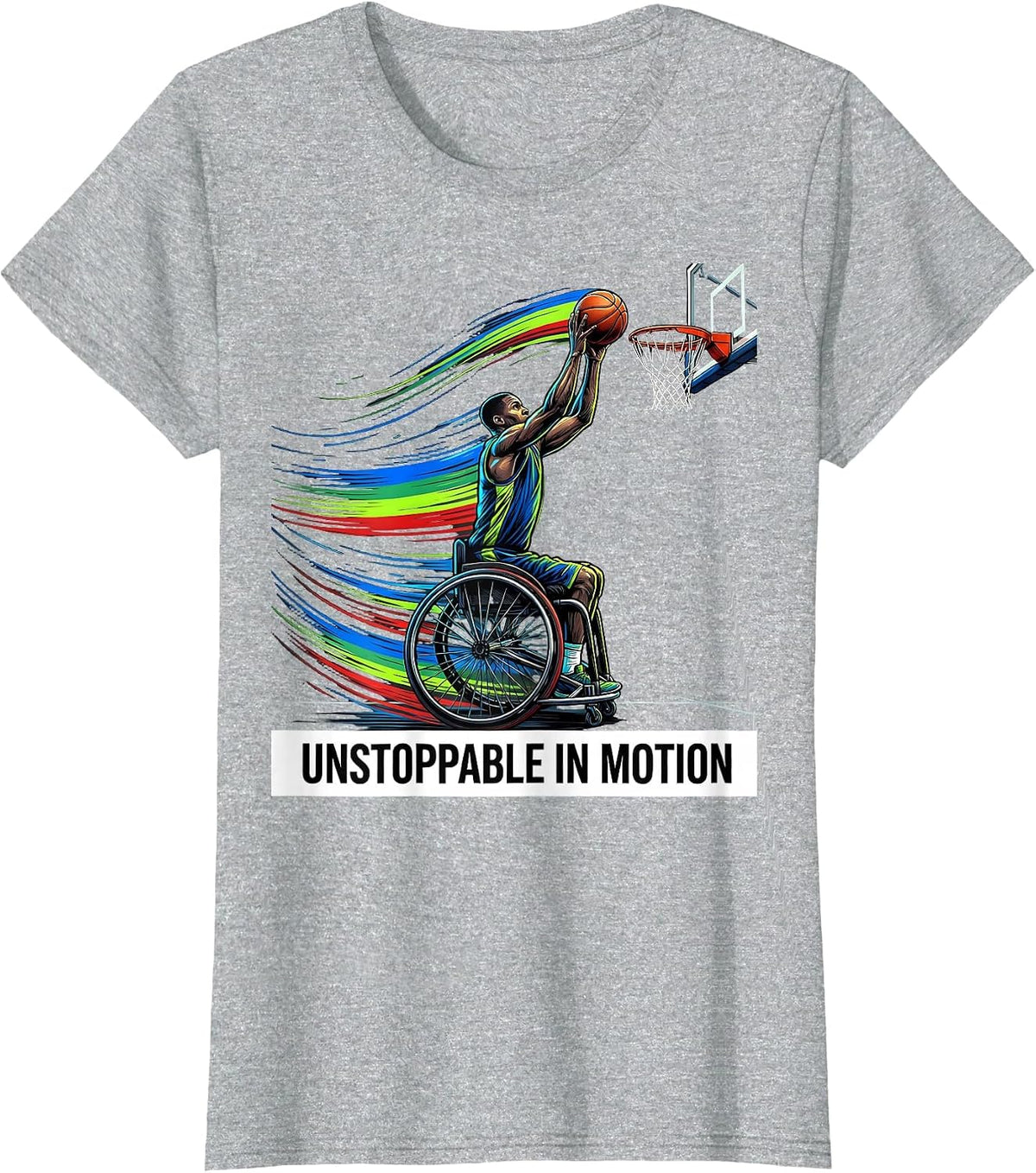 Unstoppable In Motion Disability Pride Month Advocacy T-Shirt - Heather Grey