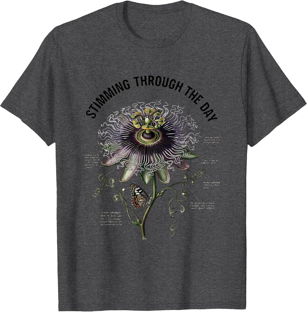 Men's Stimming Through the Day Autism Awareness Design T-Shirt - Dark Heather Grey