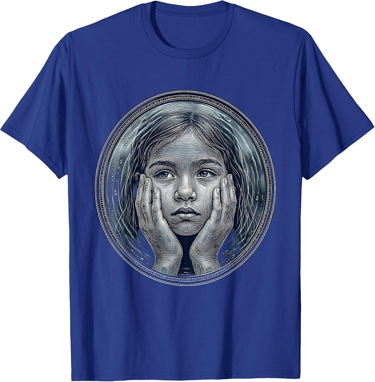 Autism Awareness Foggy Window Reflection Art T-Shirt - Royal Blue