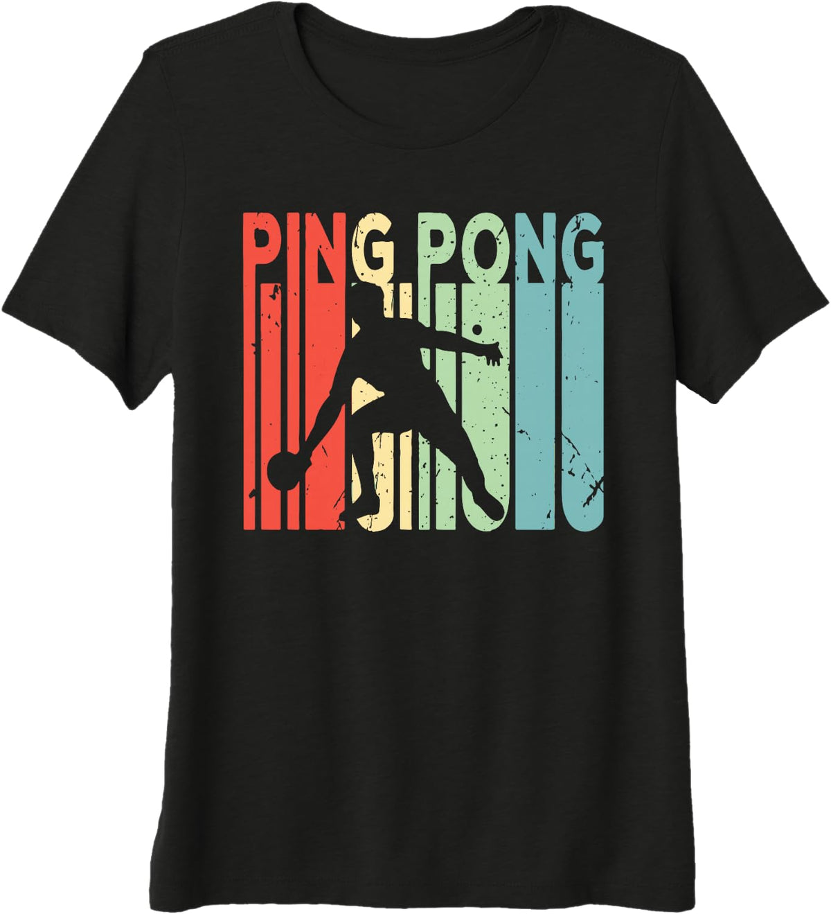 Retro Ping Pong Player Vintage Table Tennis Premium Tri-Blend T-Shirt - Black