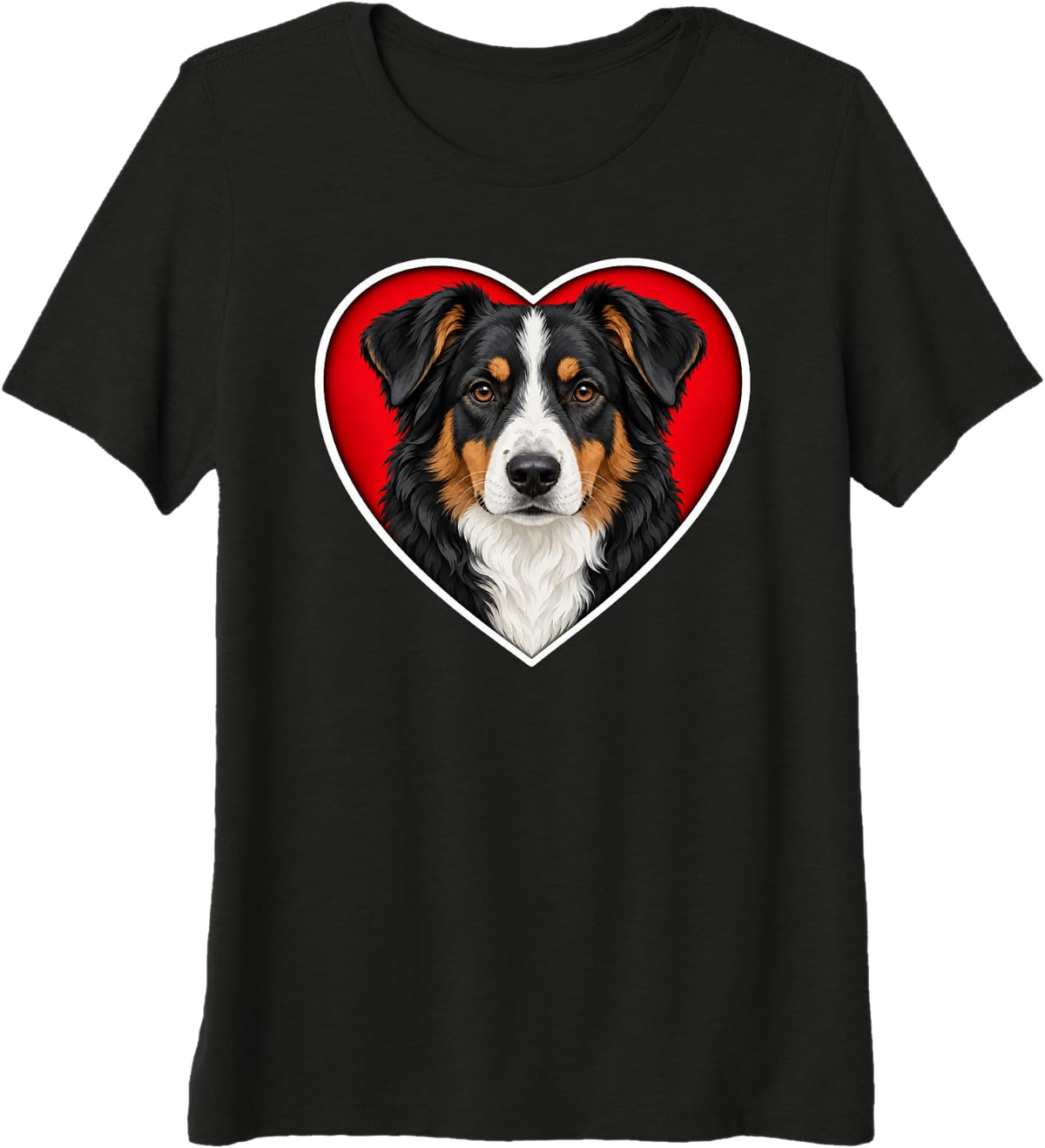 Tricolor English Shepherd Heart Premium Tri-Blend T-Shirt - Black