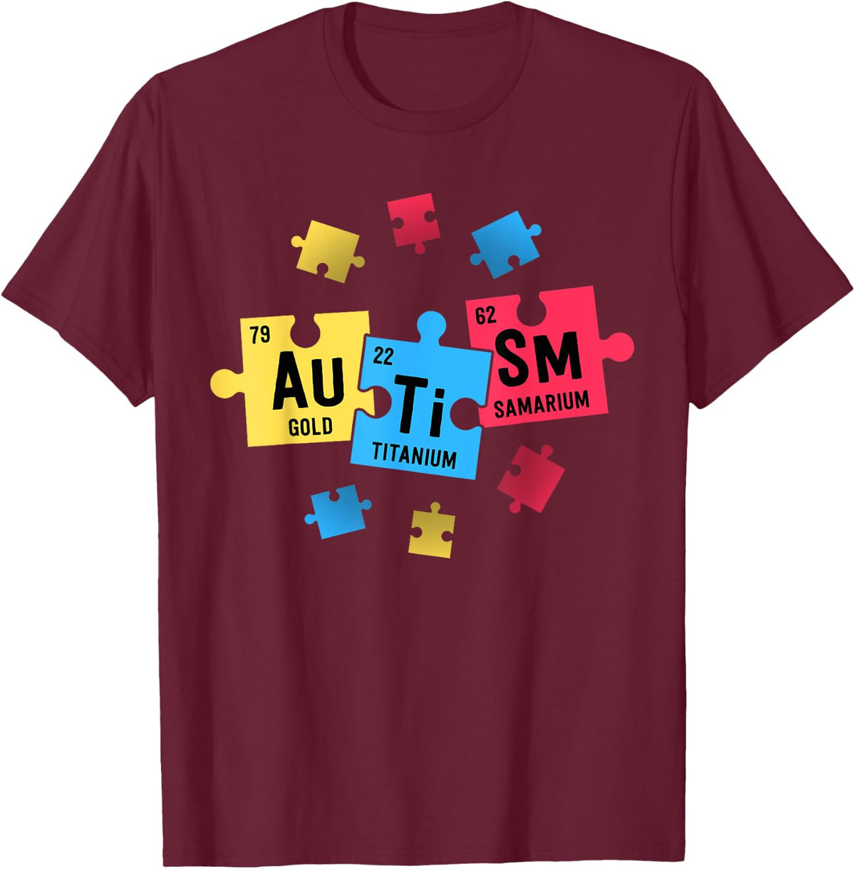Autism Shirts For Teachers SPED Periodic Table Elements T-Shirt - Burgundy
