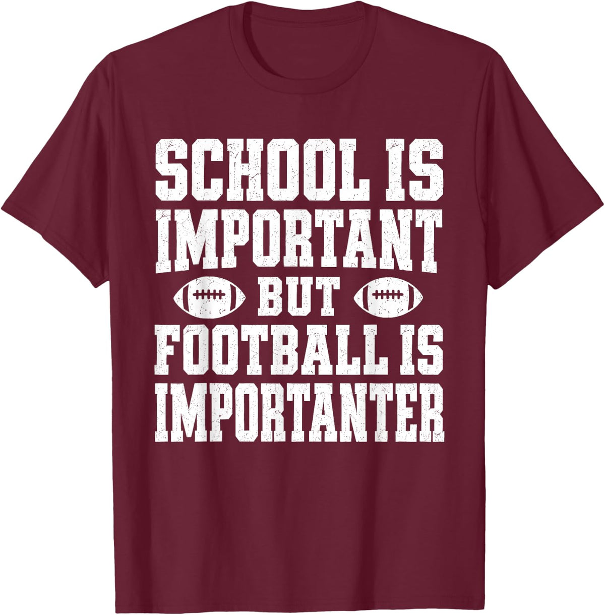 Funny American Football is Importanter Lineman Sports Fan T-Shirt - Burgundy