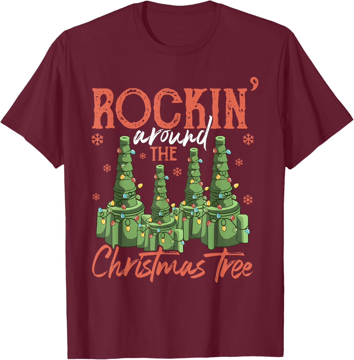 Retro The Christmas Tree Respiratory Therapist RT Merry Xmas T-Shirt - Burgundy