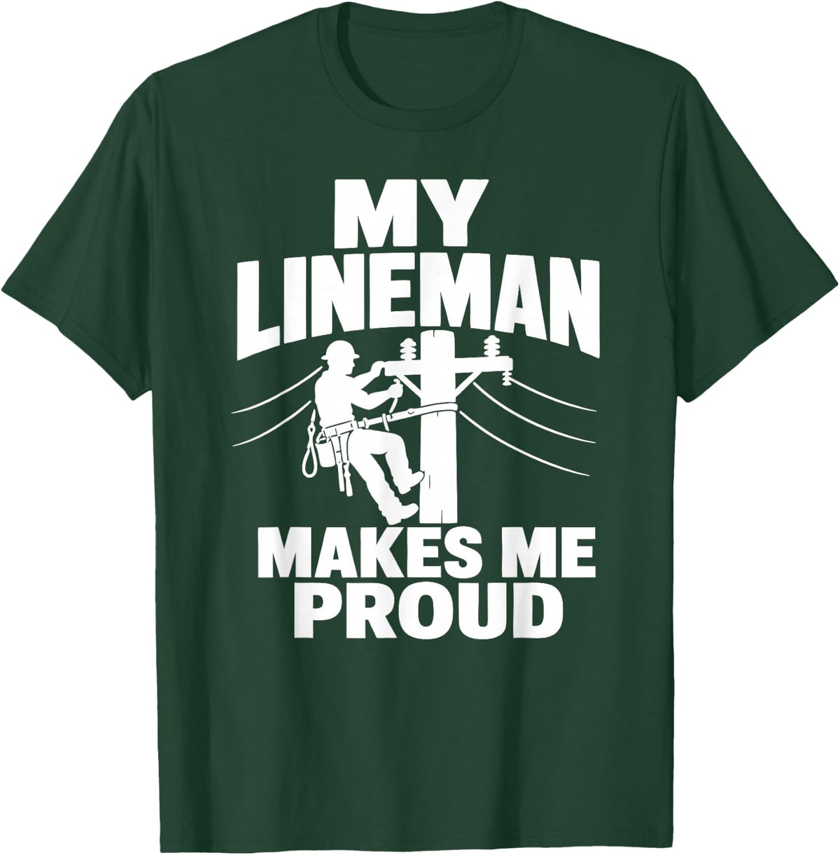 Lineman Grandma Utility Pole T-Shirt - Dark Green