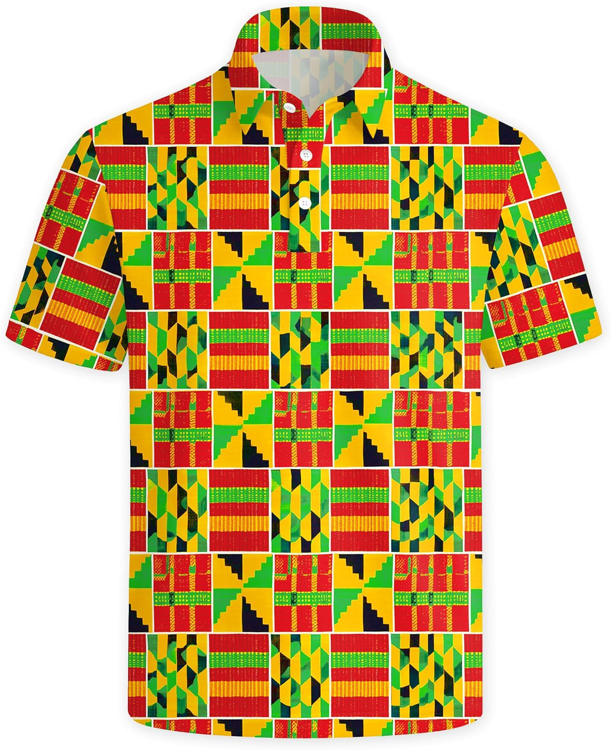 Mens Juneteenth Golf Shirt Holiday Party Short Sleeve Black Freedom Polo Tops - Juneteenth Kente