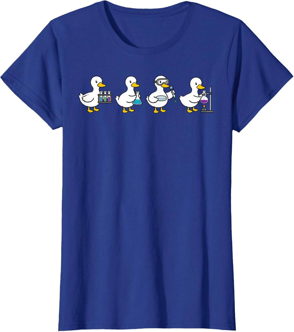 Science Lab Ducks Funny Scientist Chemistry Physics Teacher T-Shirt - Royal Blue