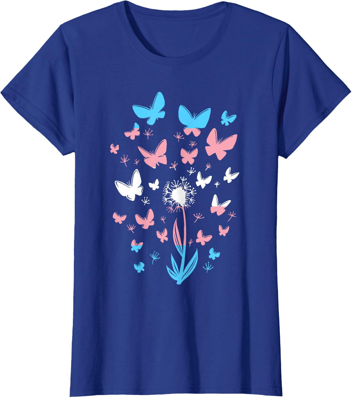 Transgender Petals Flowers Butterflies Transsexual Flag T-Shirt - Royal Blue