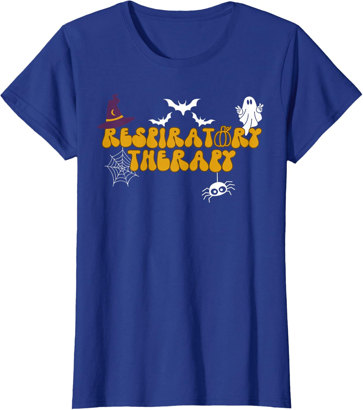 Respiratory Therapy RT Ghost Nurse Pulmonologist Halloween T-Shirt - Royal Blue