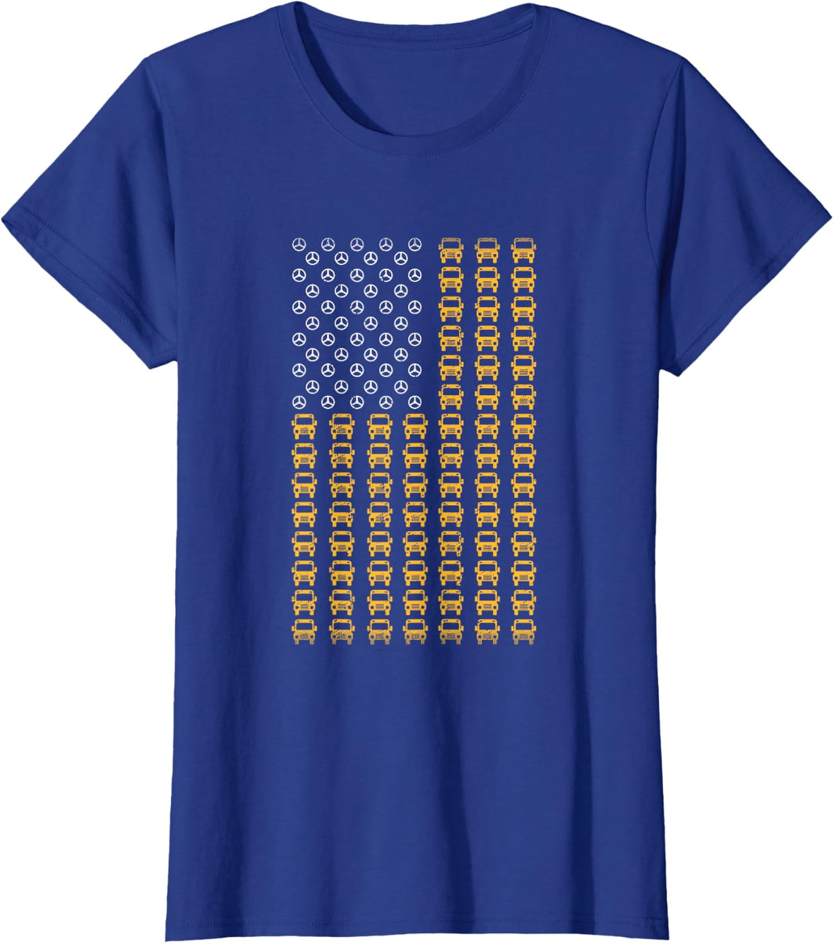American Flag School Bus Driver - Patriotic Bus Driver USA T-Shirt - Royal Blue